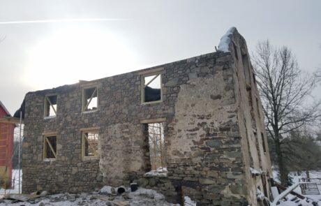 stone building under construction