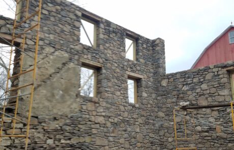 stone building under construction