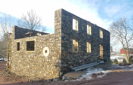 stone building under construction