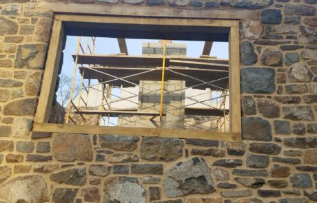 stone wall and window frame