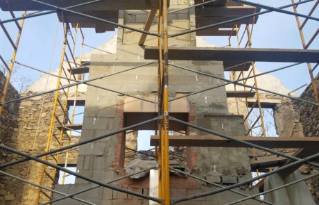 chimney under construction