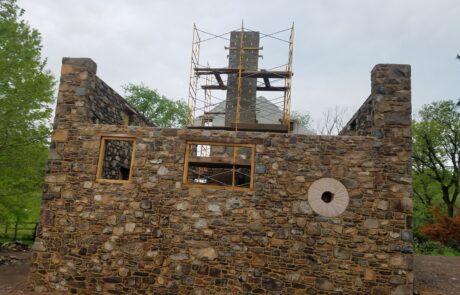 stone building under construction