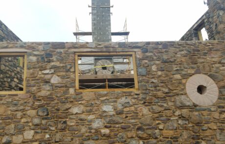 stone building under construction