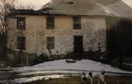 old photo of mill roof caving in